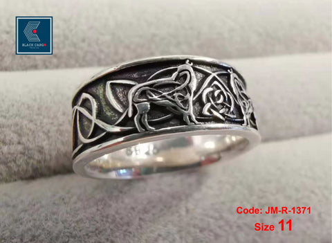 Men's Ring Viking Wolf Totem Nordic Style Stainless Steel Jewellery Size 11