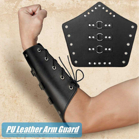 PU Leather Arm Guard Brace Cosplay Costume Medieval Viking Knight Wrist Bracer