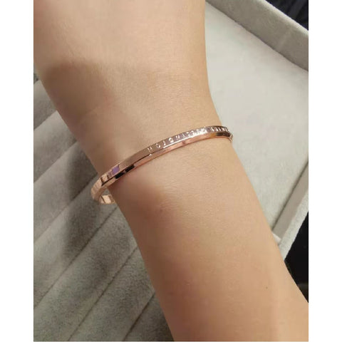 925 Sterling Silver Charm Bracelets 18KGP Rose Gold Simple Design Jewellery