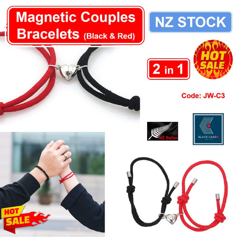 2pcs Magnetic Couples Bracelets Heart Shaped Friendship Bracelets for Women Men