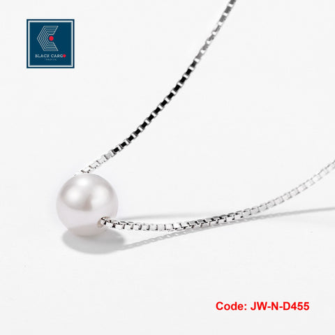 925 Sterling Silver Necklace Single Pearl Choker Jewellery Accessories for Women