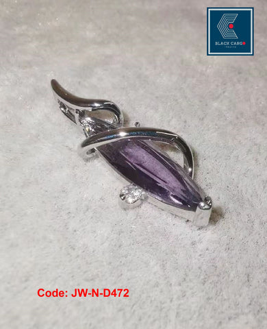 CZ Diamonds 925 Sterling Silver Pendant Purple Gemstone for Necklace Jewellery