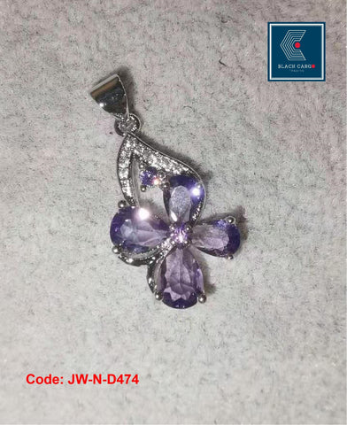 CZ Diamonds 925 Sterling Silver Pendant Clover Amethyst for Necklace Jewellery