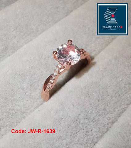 Cubic Zirconia diamond Ring 18KGP Rose Gold Promise Ring Jewellery Adjustable Size 6.5 to 10