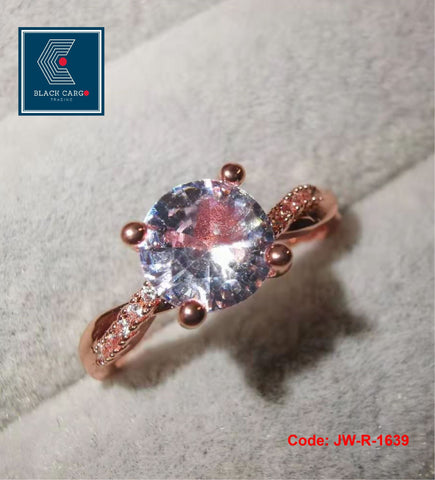 Cubic Zirconia diamond Ring 18KGP Rose Gold Promise Ring Jewellery Adjustable Size 6.5 to 10