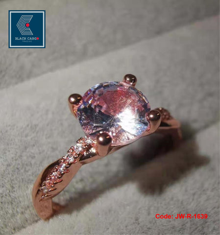 Cubic Zirconia diamond Ring 18KGP Rose Gold Promise Ring Jewellery Adjustable Size 6.5 to 10