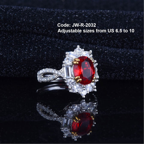 CZ Diamond Vintage Ruby Ring Twist Shank Moissanite Jewellery Sterling Silver