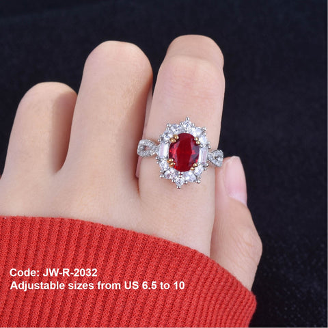 CZ Diamond Vintage Ruby Ring Twist Shank Moissanite Jewellery Sterling Silver