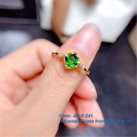 CZ Diamond 18KGP Gold Emerald Ring Dress Ring Classic Antique Jewellery