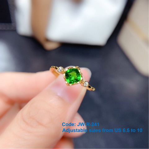 CZ Diamond 18KGP Gold Emerald Ring Dress Ring Classic Antique Jewellery