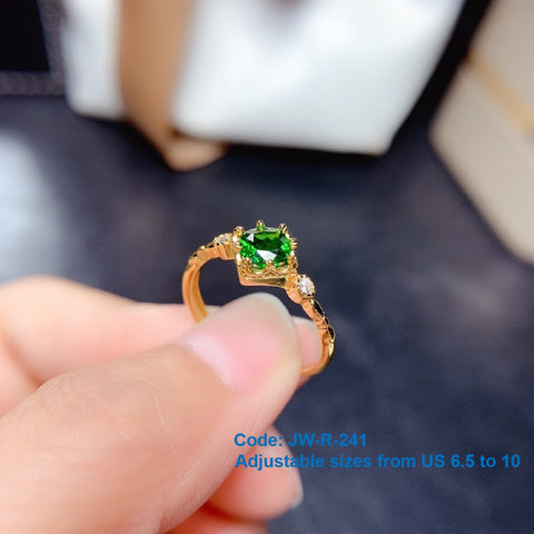 CZ Diamond 18KGP Gold Emerald Ring Dress Ring Classic Antique Jewellery