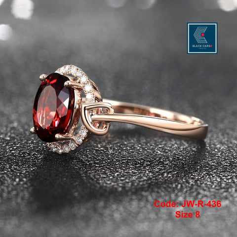 Cubic Zirconia Diamond Ring 18KGP Rose Gold Jewelry - US 8