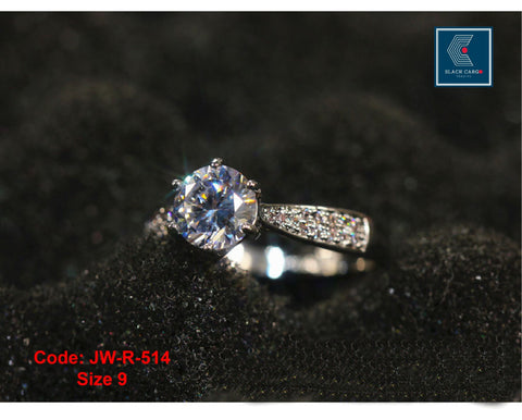 Cubic Zirconia Diamond Ring Moissanite 18KGP White Gold Engagement Ring Jewellery Size 8