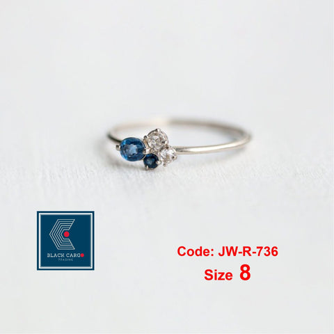 Cubic Zirconia Diamond Rings Set 3 Rings 18KGP Gold Vintage Stackable Rings Jewellery Size 8