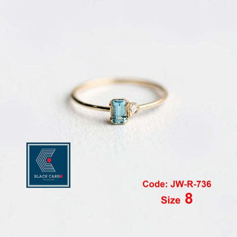 Cubic Zirconia Diamond Rings Set 3 Rings 18KGP Gold Vintage Stackable Rings Jewellery Size 8