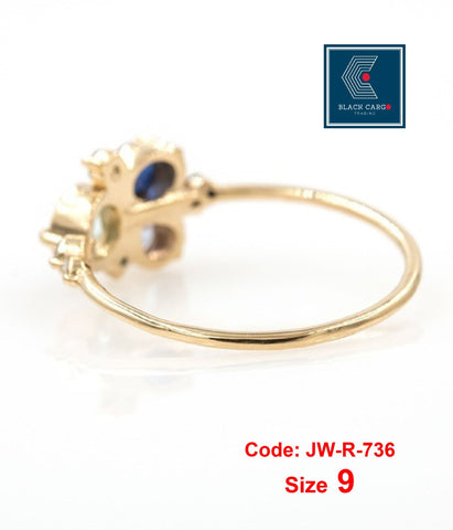 Cubic Zirconia Diamond Rings Set 3 Rings 18KGP Gold Vintage Stackable Rings Jewellery Size 9