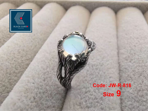 CZ Diamond Ring Vintage Moonstone Ring Crystal Ring Design Jewellery Size 9