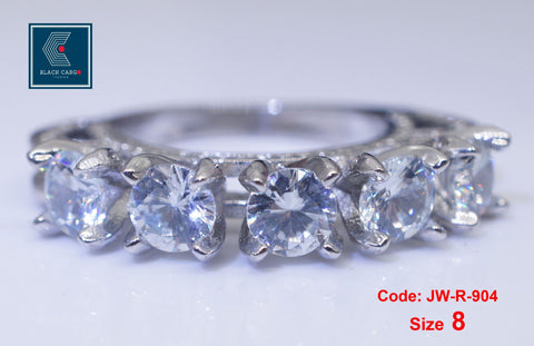 Cubic Zirconia Diamond Ring 18KGP White Gold Promise Ring Jewellery Size 8 for Women & Girls