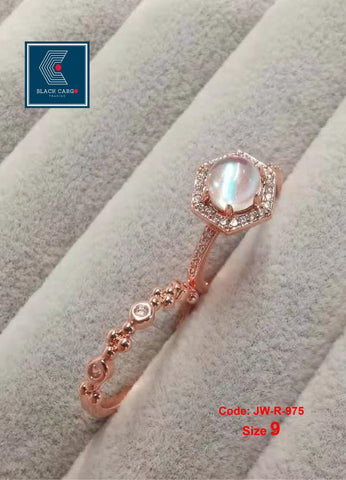 Cubic Zirconia Diamond Rings Set 2 Rings 18KGP Rose Gold Stackable Rings Jewellery Size 9
