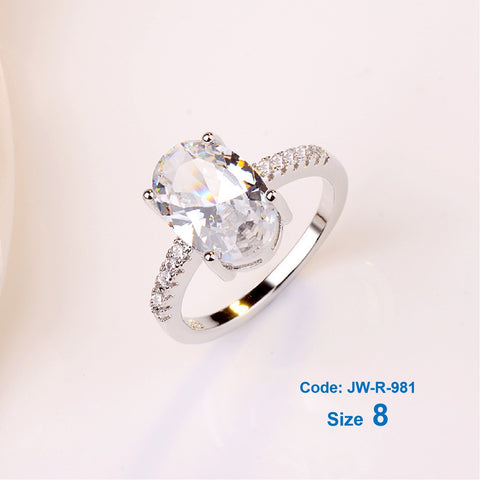 CZ Diamond Rhinestones Statement Dainty Finger Ring Wedding Jewellery Size 8