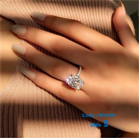 CZ Diamond Rhinestones Statement Dainty Finger Ring Wedding Jewellery Size 9