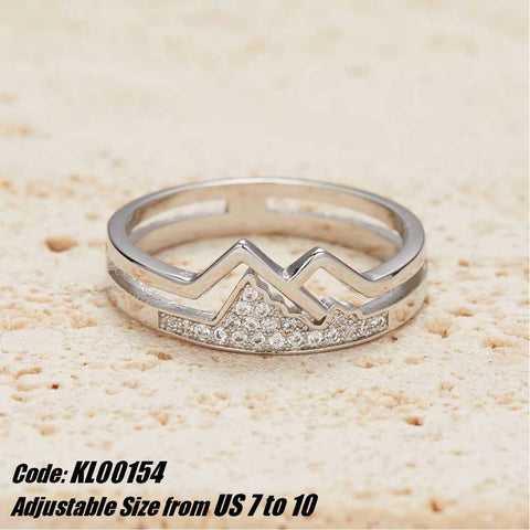 CZ Diamond 18KGP White Gold Mountain Ring Engagement Ring Jewellery