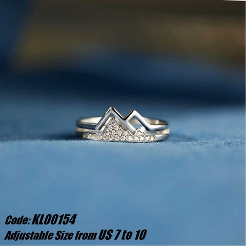 CZ Diamond 18KGP White Gold Mountain Ring Engagement Ring Jewellery