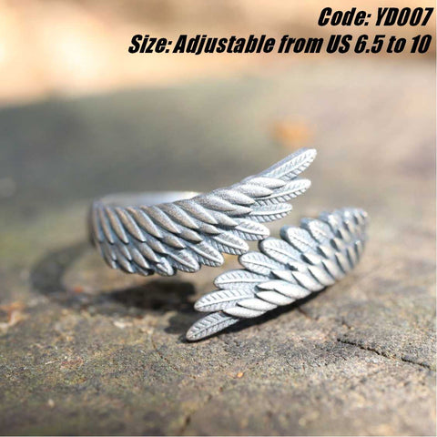 925 Sterling Silver Angel Wing Ring Promise Ring Women Jewellery