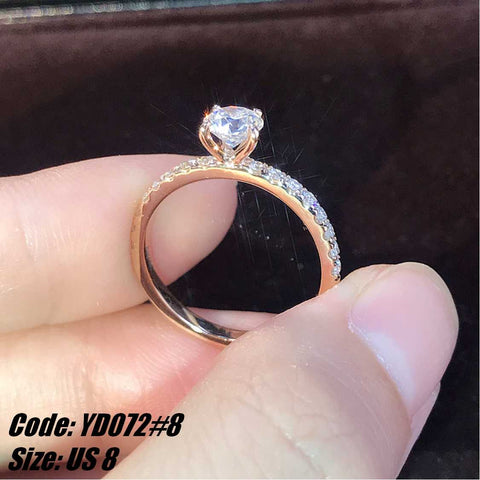 CZ Diamond 18KGP Rose Gold Engagement Ring Eternity Ring Jewellery Size 8