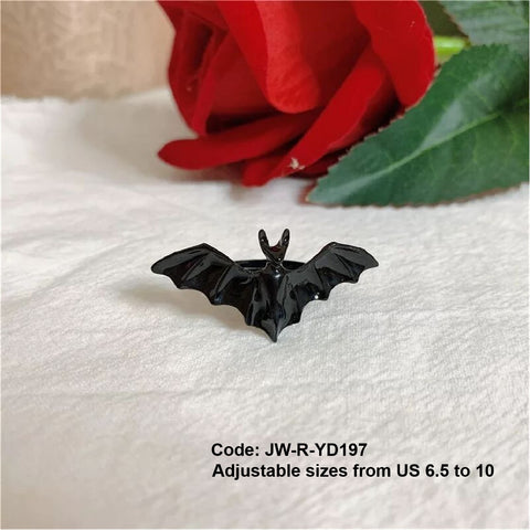 Women's Ring Gothic Niche Design Bat Ring Opening Adjustable Halloween Gift