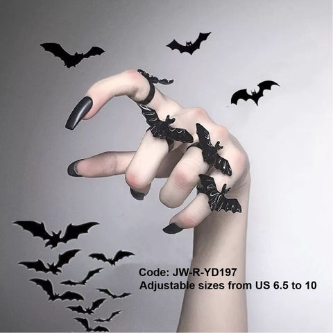 Women's Ring Gothic Niche Design Bat Ring Opening Adjustable Halloween Gift