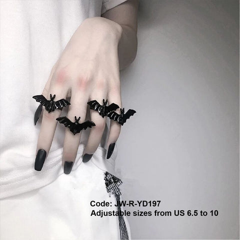 Women's Ring Gothic Niche Design Bat Ring Opening Adjustable Halloween Gift