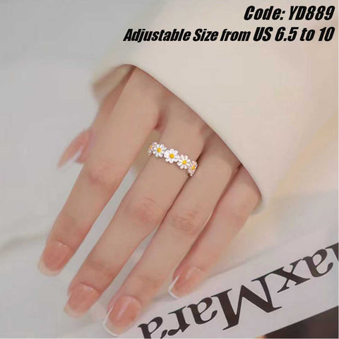 Women's Ring Vintage Daisy Flower Ring Adjustable Open Ring Jewellery