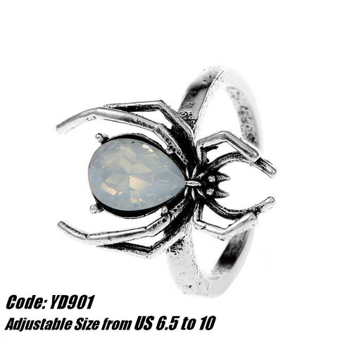 Women's Ring Vintage Metal Simple Spider Moonstone Ring Jewellery
