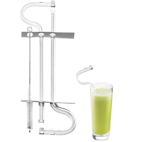 2Pcs Reusable Anti-Wrinkle Straws with Cleaning Brush Juice Cocktail Bar