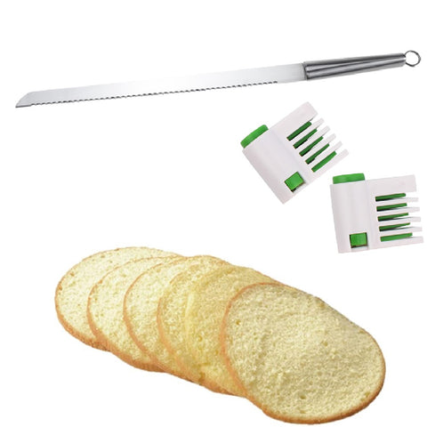 10Inch Stainless Steel Bread Slicer Serrated Kitchen Bread Knife with splitters