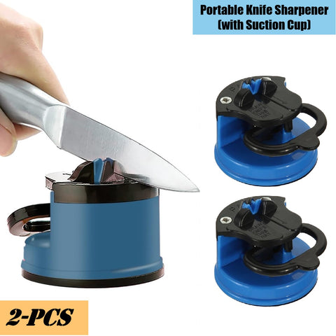 2 Pcs Portable Knife Sharpener Diamond Sharpener with Suction Cup