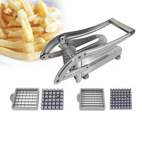 French Fries Cutter Potato Chipper Vegetables Slicer 2 Blades with Suction Cup