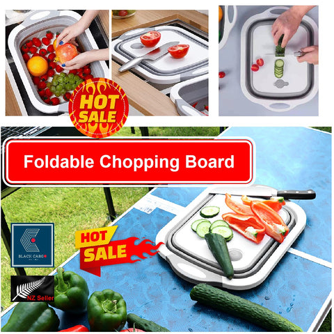 Camping Cooking Collapsible Cutting Board with Colander