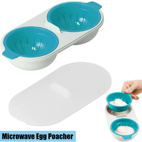 Egg Cooker Microwave Egg Poacher Egg Steamer Egg Boiler 2 Cavity