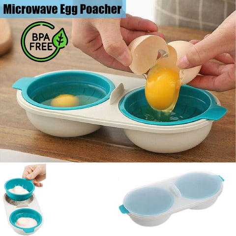 Egg Cooker Microwave Egg Poacher Egg Steamer Egg Boiler 2 Cavity