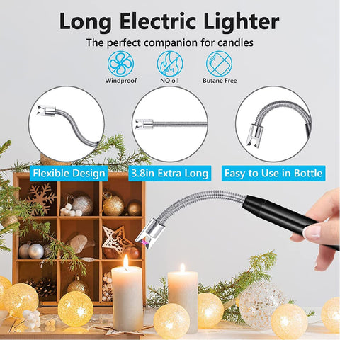 Rechargeable Electric Lighter Candle Lighter Upgraded LED Battery Display