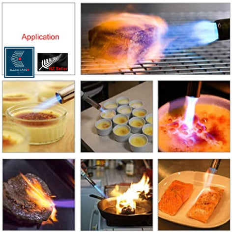 Butane Torch Kitchen Gas Blow Torch Adjustable Flame Creme Brulee Baking BBQ