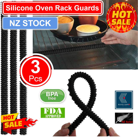 3Pcs Oven Rack Silicone Shields Heat Resistant Universal Oven Guards for Racks