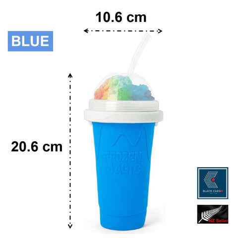 Slushy Maker Cup Quick Frozen Magic Cup DIY Homemade Squeeze Icy Cup-Blue