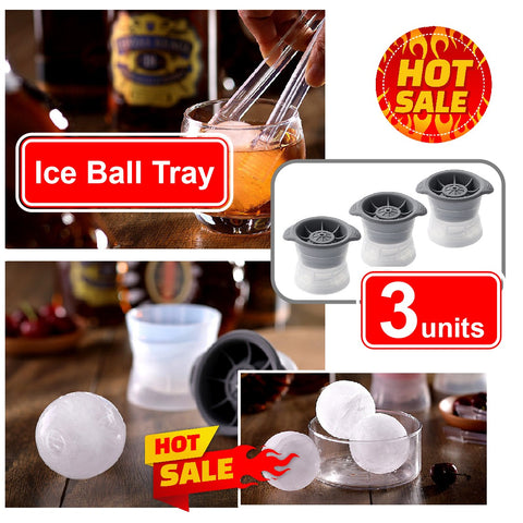 3Pack Large 60mm Silicone Ice Balls Trays Mould for Whiskey