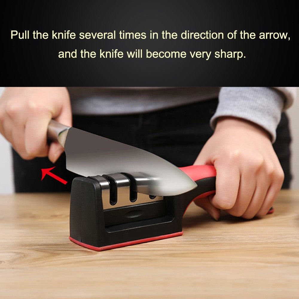Tungsten Steel Knife Sharpener 3 Stages Blade Grinding Fast Sharpening Antislip