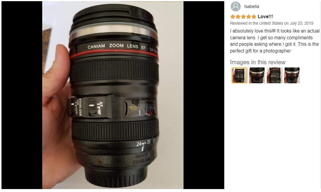 Camera Lens Cup - White - Referdeal