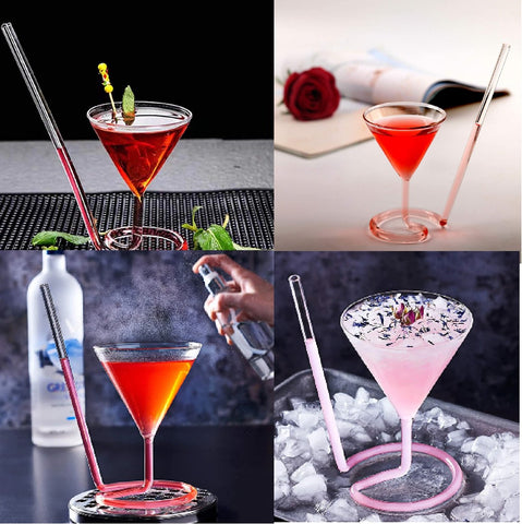 Creative Vampire Filter Red Wine Glass Spiral Cocktail Glass Long Tail Straw