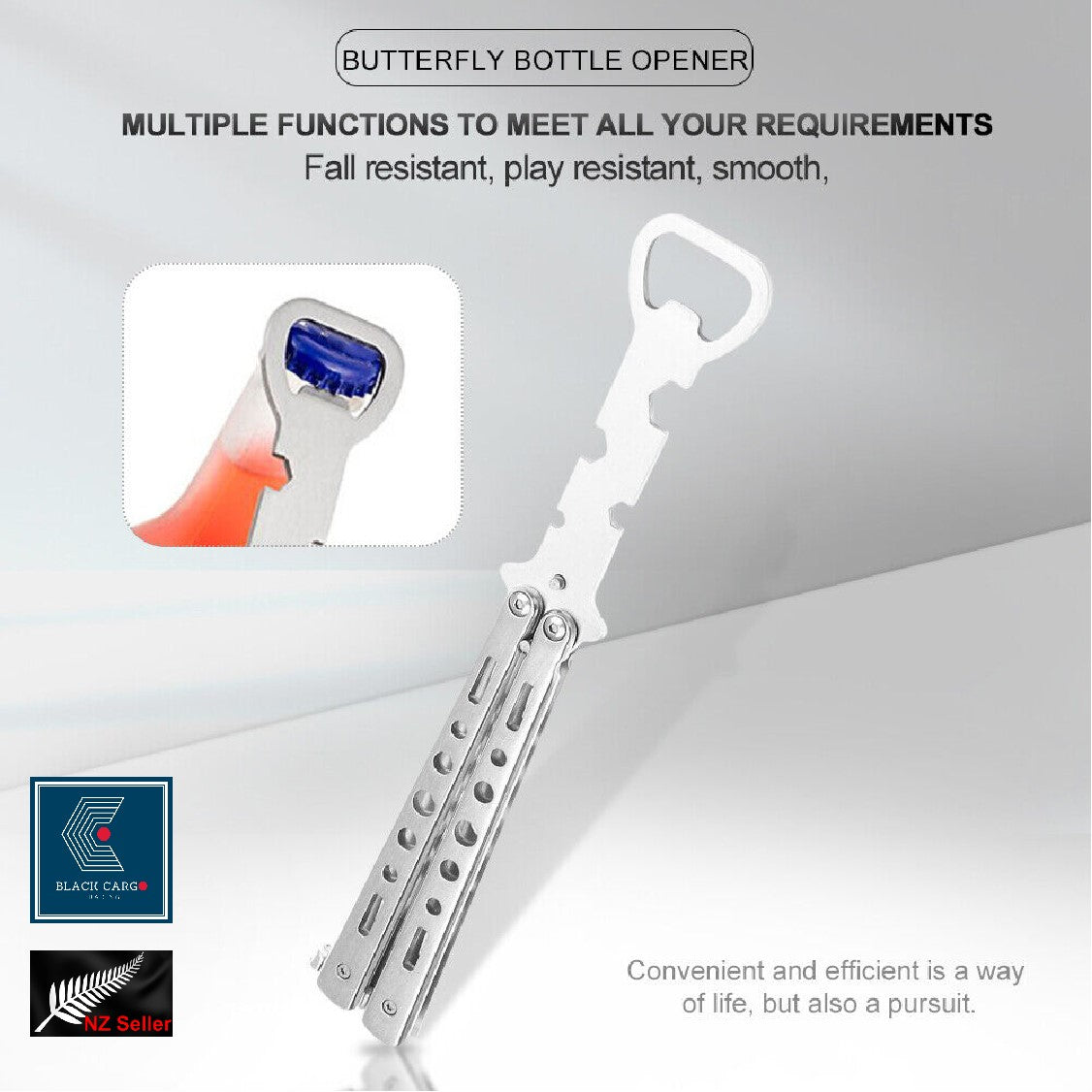 Butterfly Knife Bottle Opener - White - Referdeal